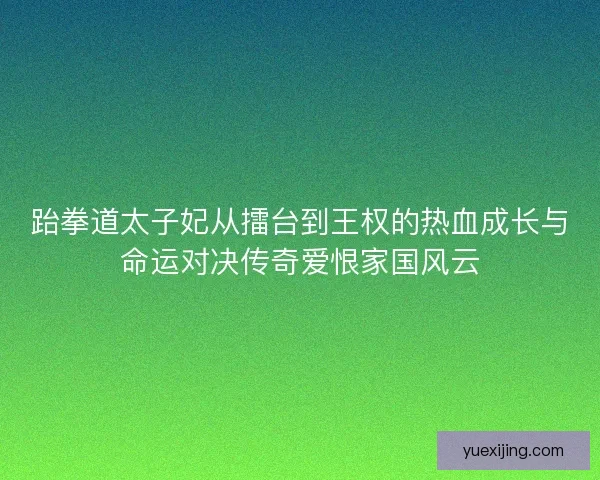 跆拳道太子妃从擂台到王权的热血成长与命运对决传奇爱恨家国风云