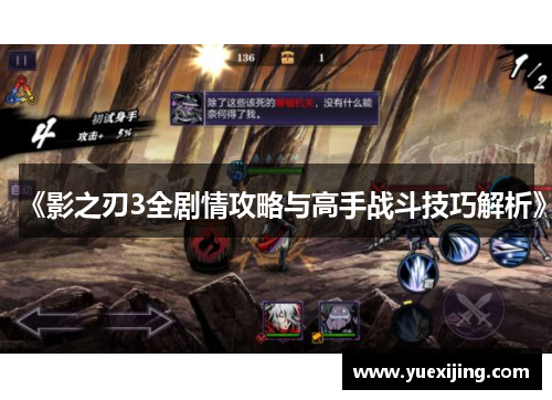 《影之刃3全剧情攻略与高手战斗技巧解析》