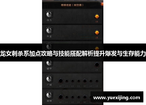 龙女刺杀系加点攻略与技能搭配解析提升爆发与生存能力
